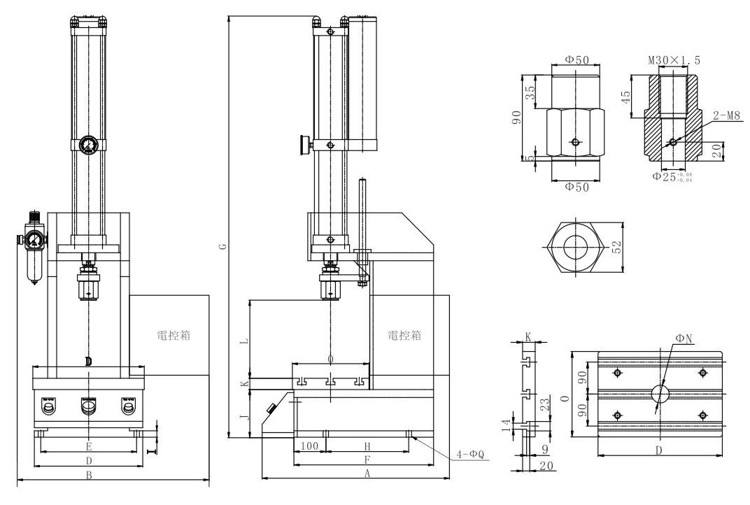 JRS半弓型气液增压机设计图