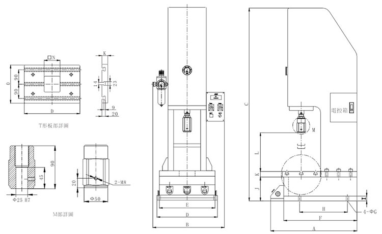 JRSB半弓形气液增压机设计图